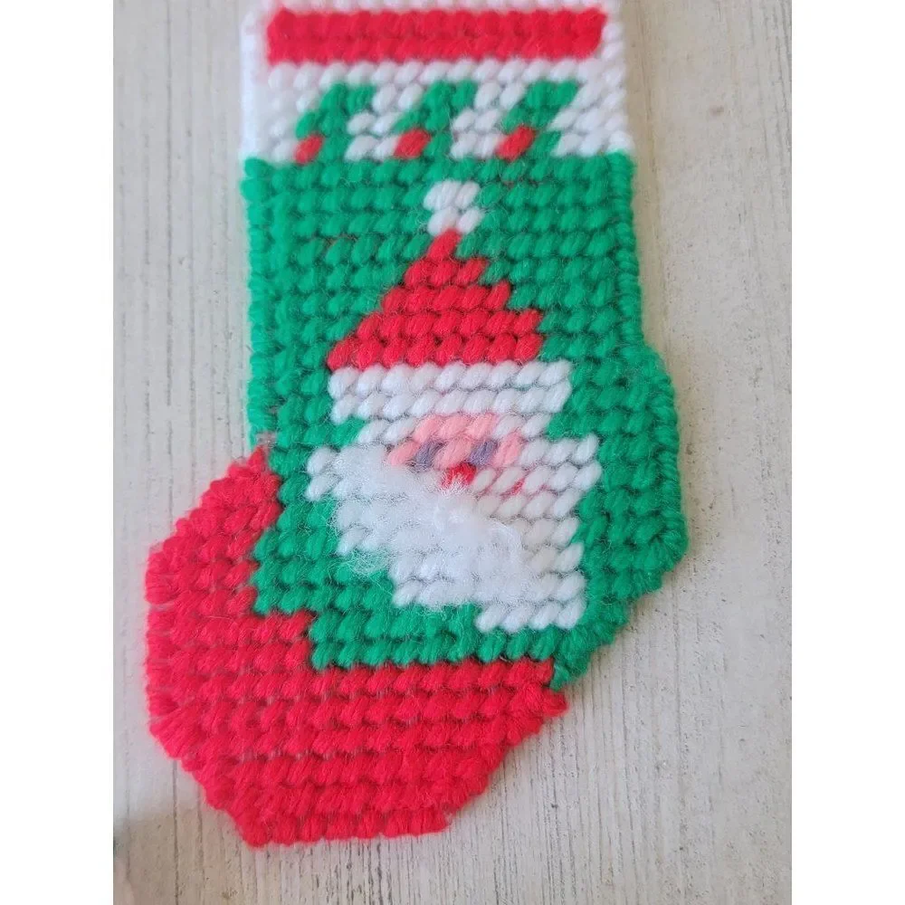 Crochet‎ Santa stocking ornament face star flower set Xmas